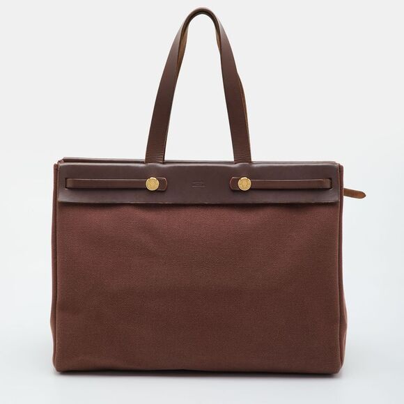 Hermes Handbags - Herm&egrave;s Hunter Herbag Mm Terre Toile Canvas And Vache Cabas Bag